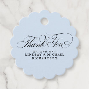 Elegant danke Ihnen Dusty Blue Wedding Geschenkanhänger
