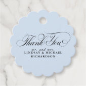 Elegant danke Ihnen Dusty Blue Wedding Geschenkanhänger (Vorderseite)