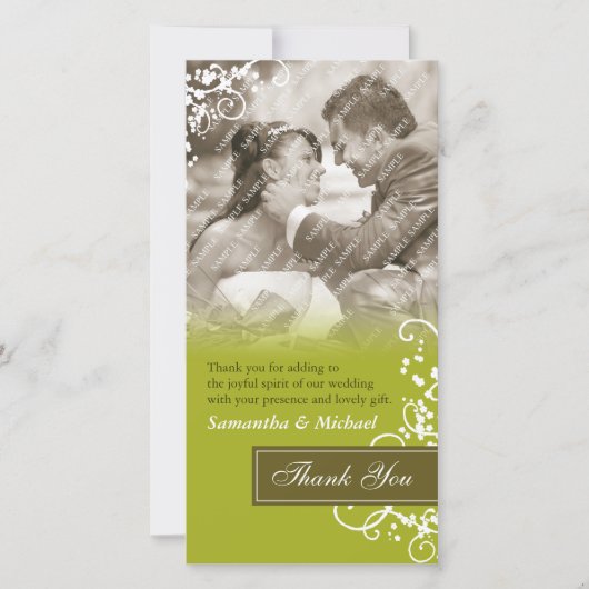 Elegant danke Ihnen Foto Cards (Vorderseite)
