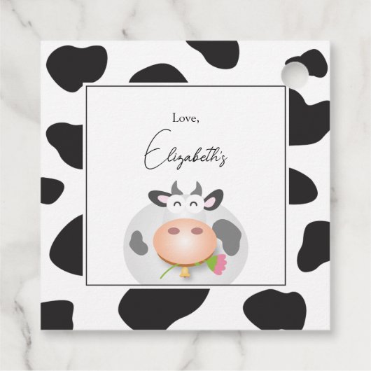 Elegant danke Ihnen für die kommende Whimsical Kuh Geschenkanhänger (Rückseite)