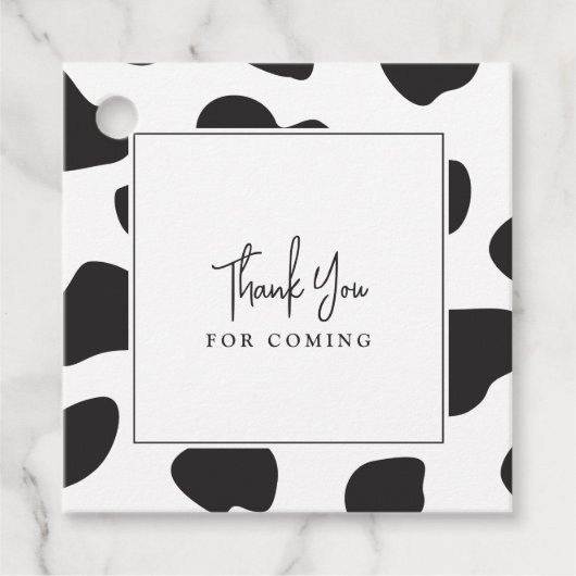 Elegant danke Ihnen für die kommende Whimsical Kuh Geschenkanhänger (Vorderseite)