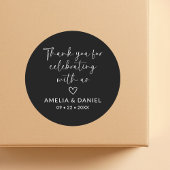 Elegant danke Ihnen für Ihre Feier mit Uns Gefalle Runder Aufkleber