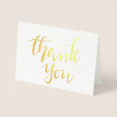 Elegant danke Ihnen handgeschriebene Script-Hochze Folienkarte (Vorderseite)