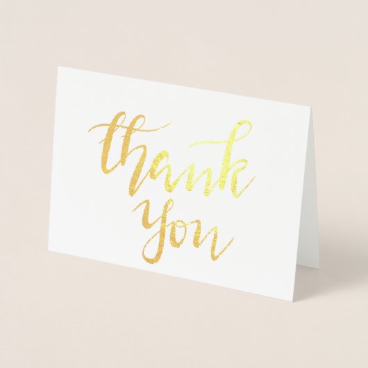 Elegant danke Ihnen handgeschriebene Script-Hochze Folienkarte (Vorderseite)