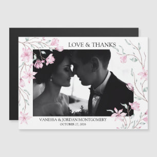 Elegant danke Ihnen Hochzeit Foto Magnolia Rahmen Magnetkarte