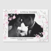 Elegant danke Ihnen Hochzeit Foto Magnolia Rahmen Magnetkarte (Vorderseite)