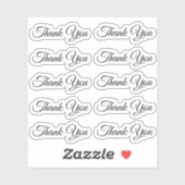 Elegant danke Ihnen moderne Hochzeitsskript Aufkleber (Blatt)