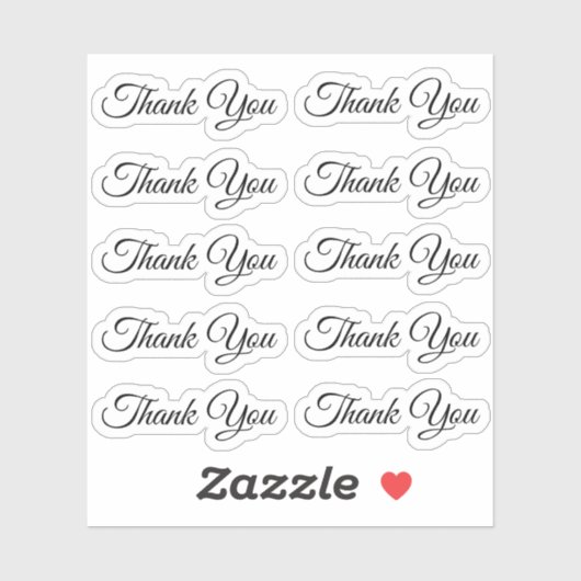 Elegant danke Ihnen moderne Hochzeitsskript Aufkleber (Blatt)