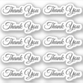 Elegant danke Ihnen moderne Hochzeitsskript Aufkleber (Vorderseite)