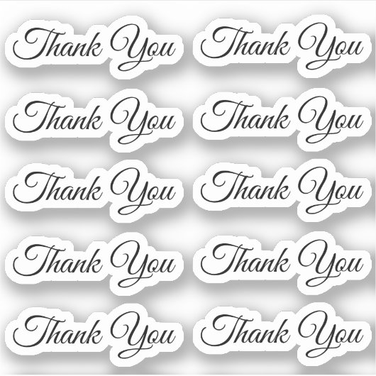 Elegant danke Ihnen moderne Hochzeitsskript Aufkleber (Vorderseite)