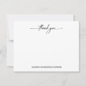 Elegant danke Ihnen Modernes Script Couple Mitteilungskarte (Vorderseite)