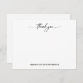 Elegant danke Ihnen Modernes Script Couple Mitteilungskarte (Vorne/Hinten)