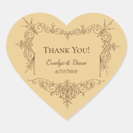 Elegant danke Ihnen Paare Custom Texte CC0984 Herz-Aufkleber