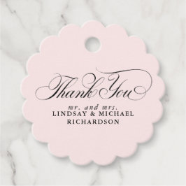 Elegant danke Ihnen rosa Hochzeit Geschenkanhänger