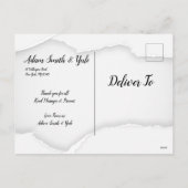 Elegant danke Ihnen Script Baby Birth Ankündigung (Rückseite)