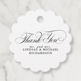 Elegant danke Ihnen White Wedding Geschenkanhänger