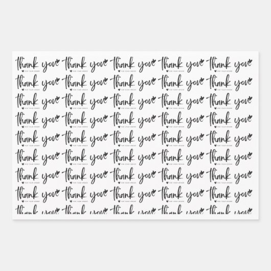 Elegant danke Ihnen Wrapping PapeFlat Sheet Set vo Geschenkpapier Set (Vorderseite)