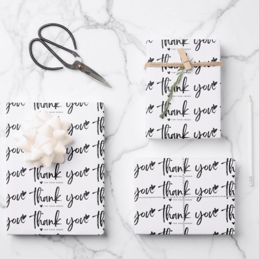 Elegant danke Ihnen Wrapping PapeFlat Sheet Set vo Geschenkpapier Set (Vorderseite)