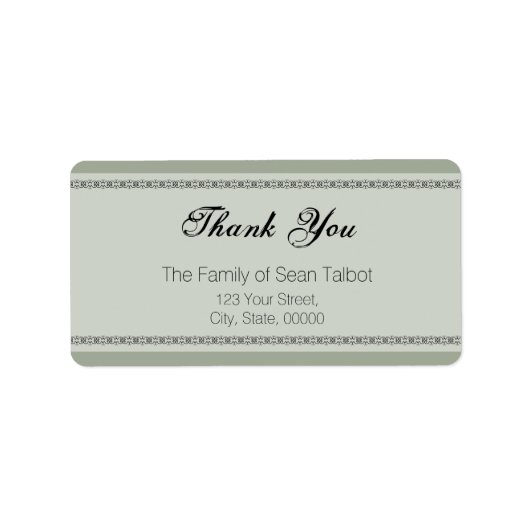 Elegant Danke Label Wählen Sie Ihre Farbe 1 Adressaufkleber (Vorne)