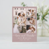 Elegant danke Mauve Five Foto Collage Wedding (Stehend Vorderseite)