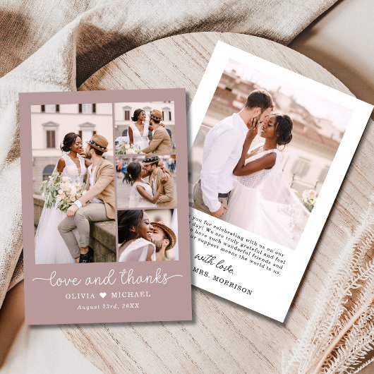Elegant danke Mauve Five Foto Collage Wedding