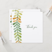 Elegant "Danke" mit grünem Leaf Kranz Custom Karte (Vorderseite/Rückseite Beispiel)