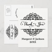 Elegant Danke - Post Card Postkarte (Vorne/Hinten)