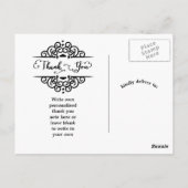 Elegant Danke - Post Card Postkarte (Rückseite)
