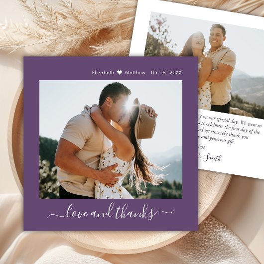 Elegant Danke Script Mauve 2 Foto Wedding