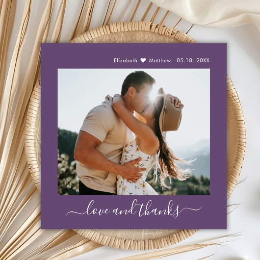 Elegant Danke Script Mauve 2 Foto Wedding