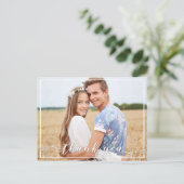 Elegant Danke Typografy Wedding Foto Postkarte (Stehend Vorderseite)