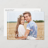 Elegant Danke Typografy Wedding Foto Postkarte (Vorne/Hinten)