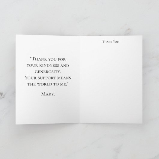 Elegant Dankeschön Card Karte (Innenseite)