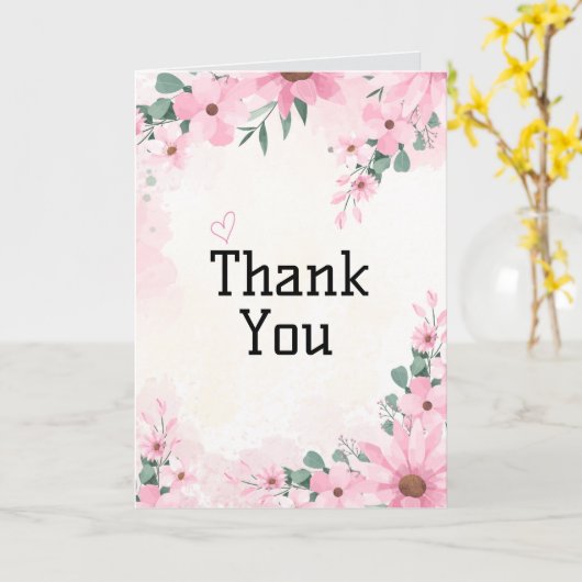 Elegant Dankeschön Card Karte (Gelbe Blume)