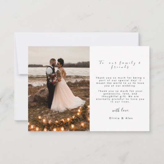 Elegant Dankeschön-Karte Einladung (Rückseite)