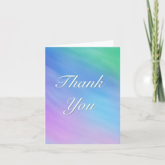 Elegant Dankeschön Karte mit Soft Rainbow Sky (Vorderseite)
