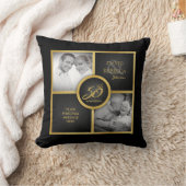 Elegant "dann und jetzt" Schwarzes und Hochzeit Kissen (Decke)