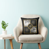 Elegant "dann und jetzt" Schwarzes und Hochzeit Kissen (Stuhl )