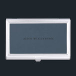Elegant Dark Aquamarin Blue Black Minimalistisch C Visitenkarten Dose<br><div class="desc">Eleganter,  dunkler Aquamariner Blue Black Minimalistisch Classic Business Card Fall</div>