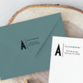 Elegant Dark Blue Branding Rücksendeadresse Gummistempel