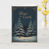 Elegant dark blue Christmas and glowing Peace  Karte (Gelbe Blume)