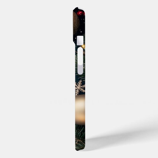 Elegant Dark Blue Christmas Monogram Case-Mate iPhone Hülle (Rückseite / Links)