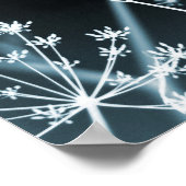 Elegant Dark Blue Floral Abstrakt Poster (Ecke)