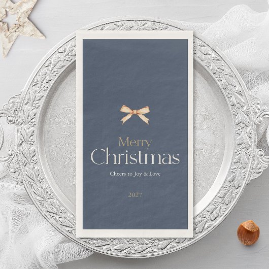 Elegant Dark Blue Frohe Weihnachtsgasttücher Serviette