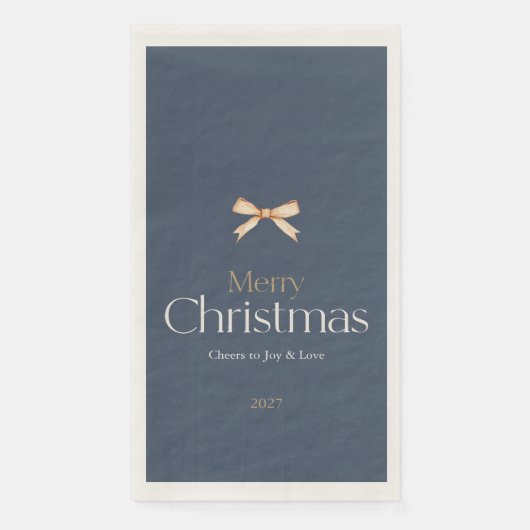 Elegant Dark Blue Frohe Weihnachtsgasttücher Serviette (Vorderseite)