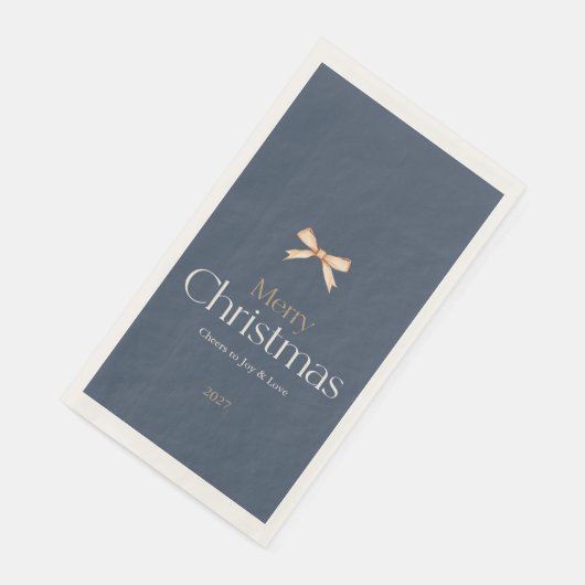 Elegant Dark Blue Frohe Weihnachtsgasttücher Serviette (Ecke)