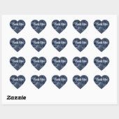Elegant Dark Blue Glitzer & Foil Wedding Vielen Da Herz-Aufkleber (Blatt)