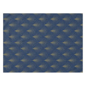 Elegant Dark Blue & Gold Art-Deco Pattern Tischdecke (Vorderseite (Horizontal))