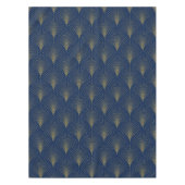 Elegant Dark Blue & Gold Art-Deco Pattern Tischdecke (Vorderseite)