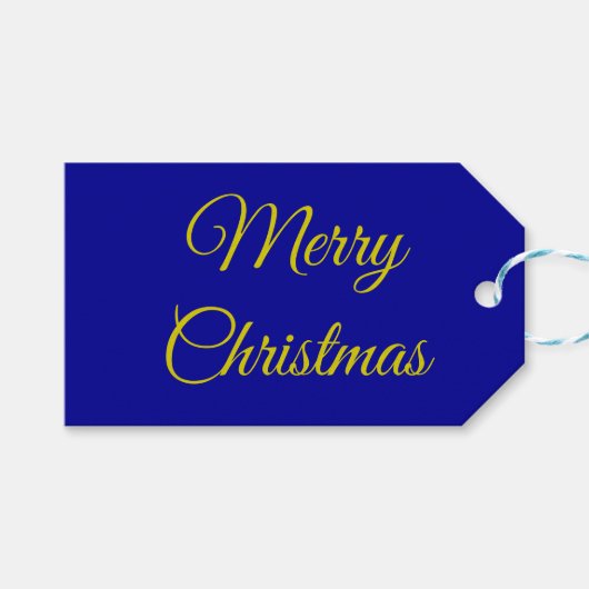 Elegant Dark Blue & Gold Geschenkanhänger (Vorderseite (Horizontal))